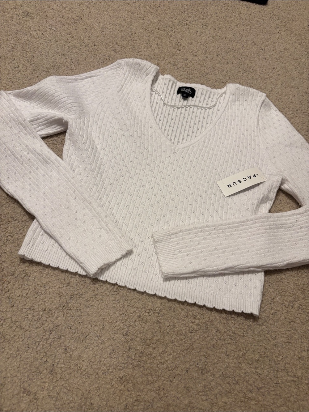 Pacsun white fitted sweater long sleeve new with tags